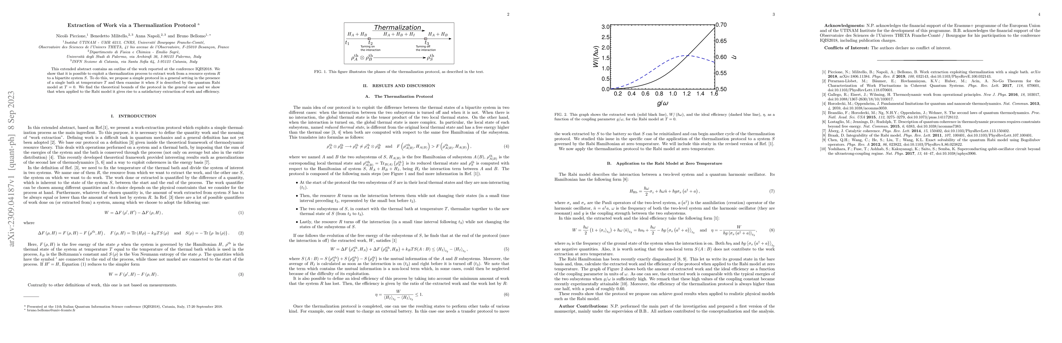Thumbnail for Extraction of Work via a Thermalization Protocol