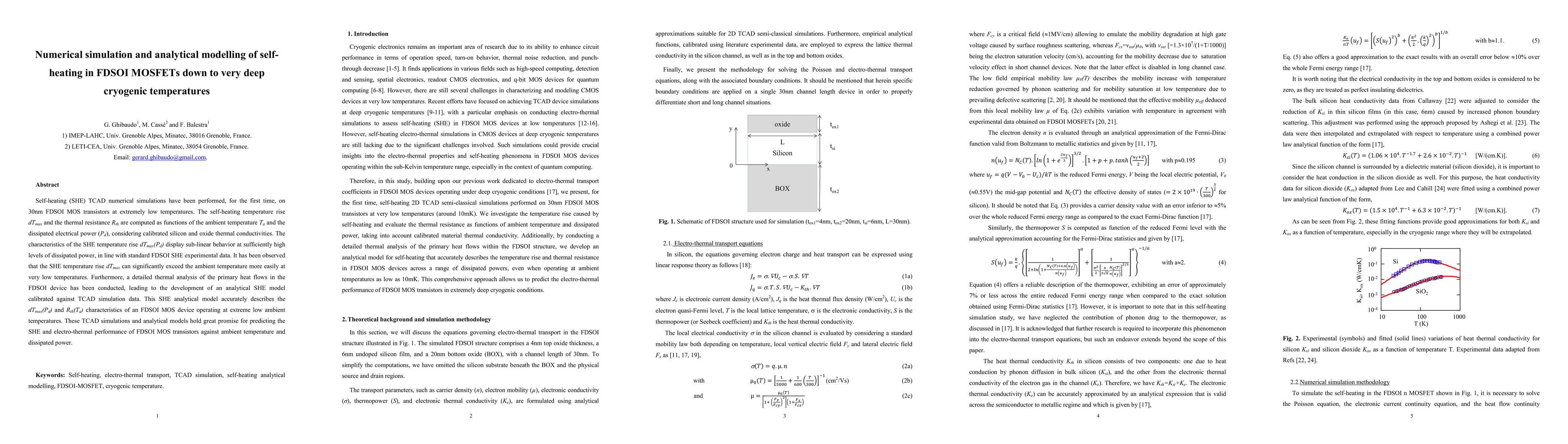 Thumbnail for Numerical simulation and analytical modelling of self-heating in FDSOI
  MOSFETs down to very deep cryogenic temperatures