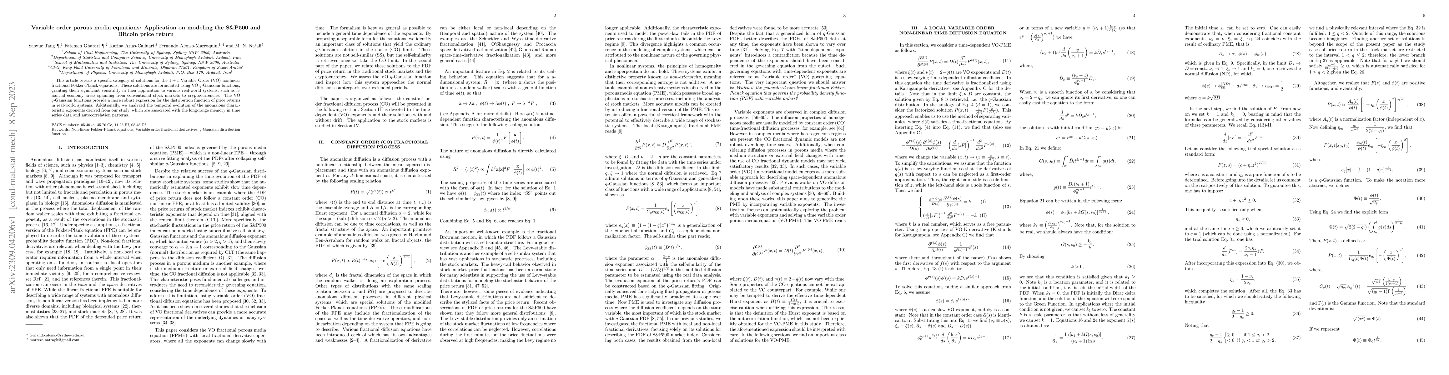 Thumbnail for Variable order porous media equations: Application on modeling the
  S&P500 and Bitcoin price return