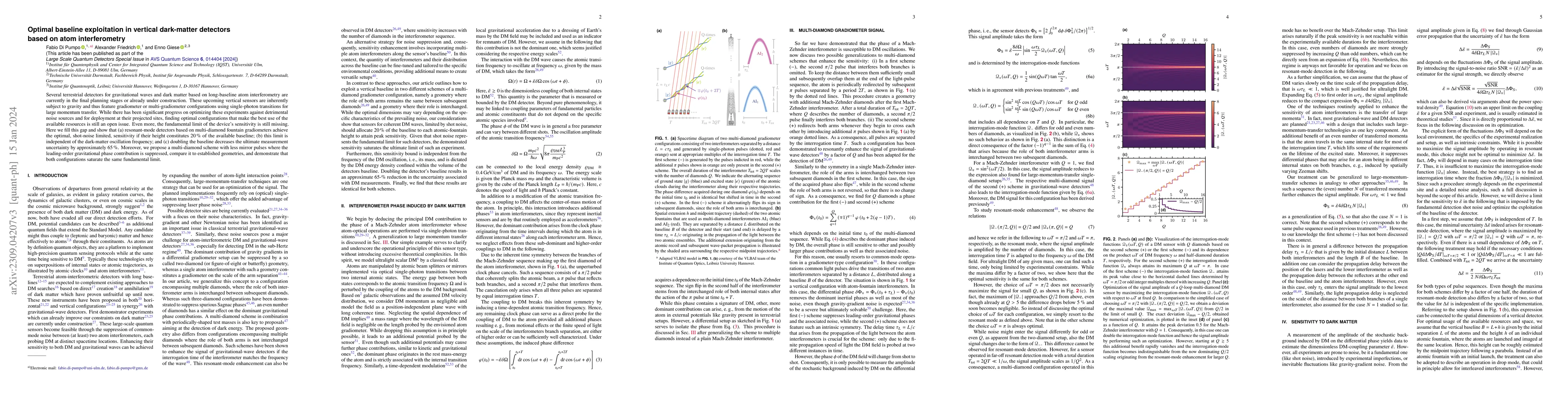 Thumbnail for Optimal baseline exploitation in vertical dark-matter detectors based on
  atom interferometry