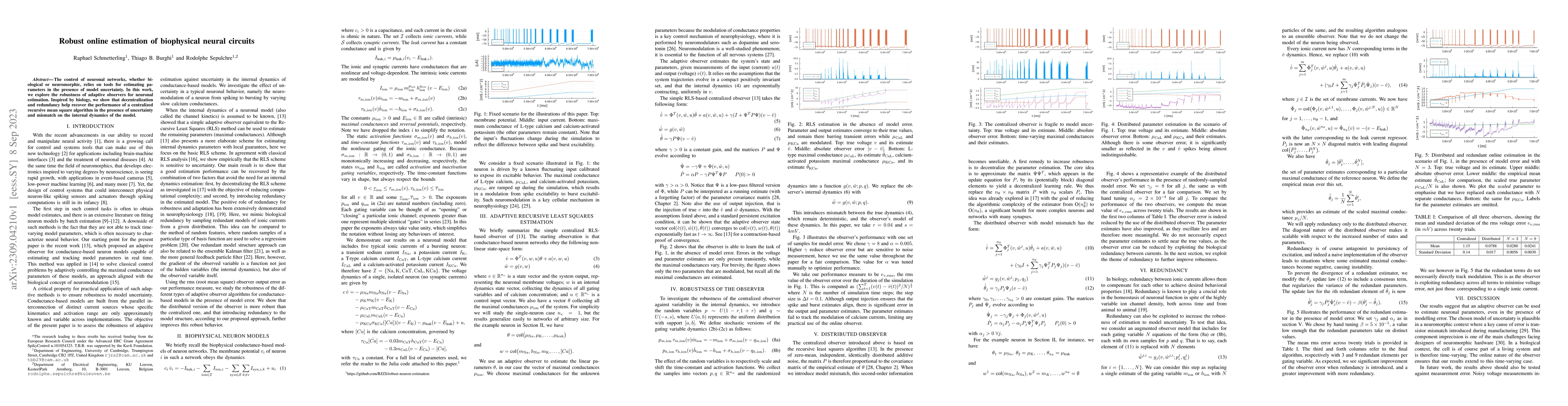 Thumbnail for Robust online estimation of biophysical neural circuits