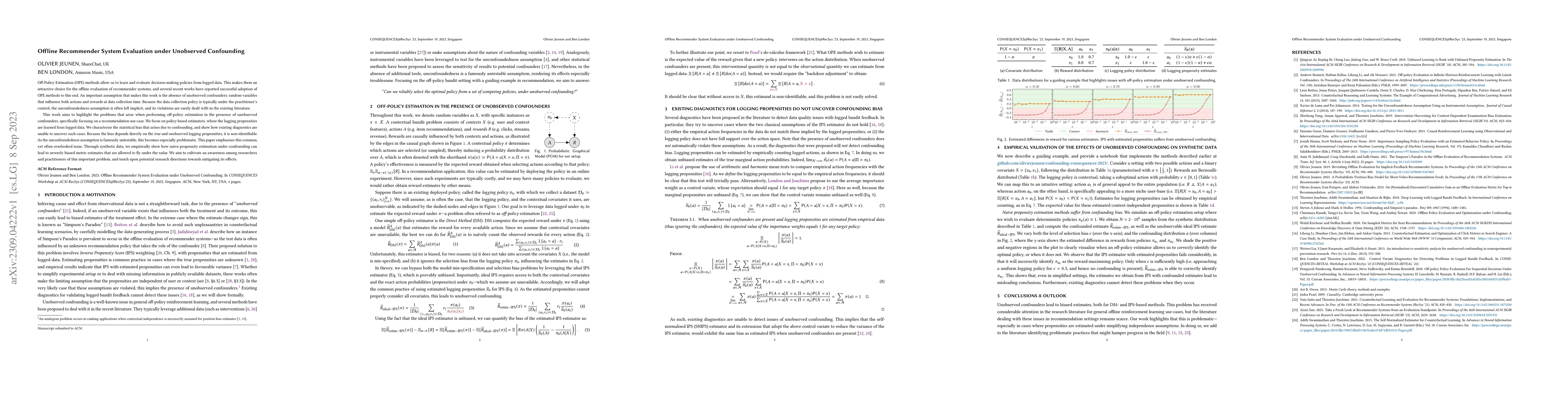 Thumbnail for Offline Recommender System Evaluation under Unobserved Confounding