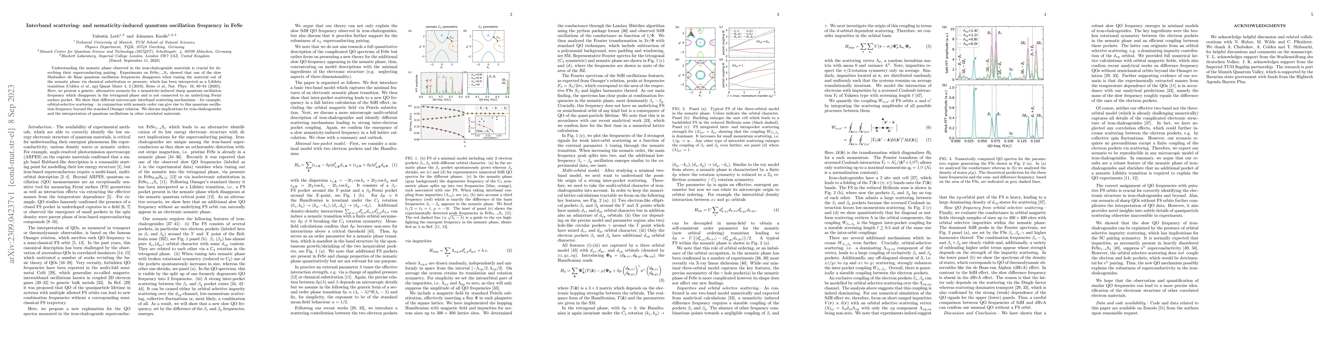 Thumbnail for Interband scattering- and nematicity-induced quantum oscillation
  frequency in FeSe