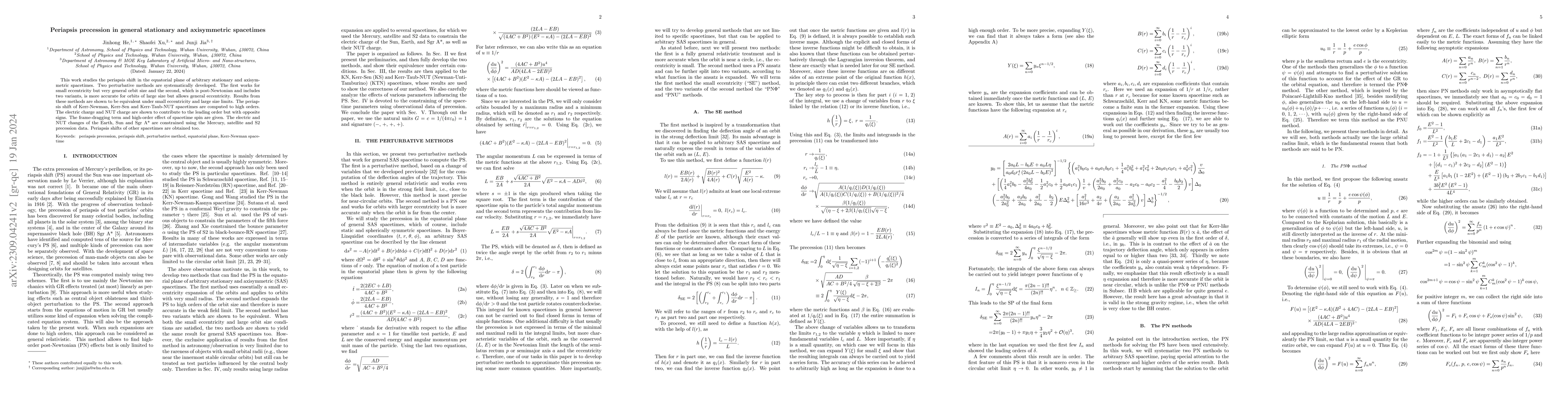 Thumbnail for Periapsis precession in general stationary and axisymmetric spacetimes