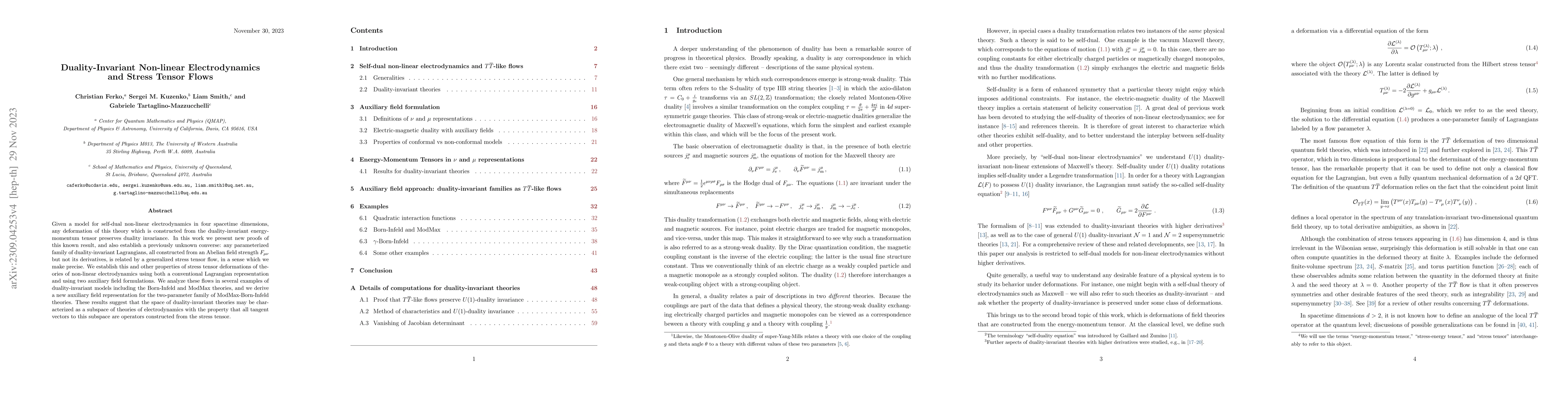 Thumbnail for Duality-Invariant Non-linear Electrodynamics and Stress Tensor Flows