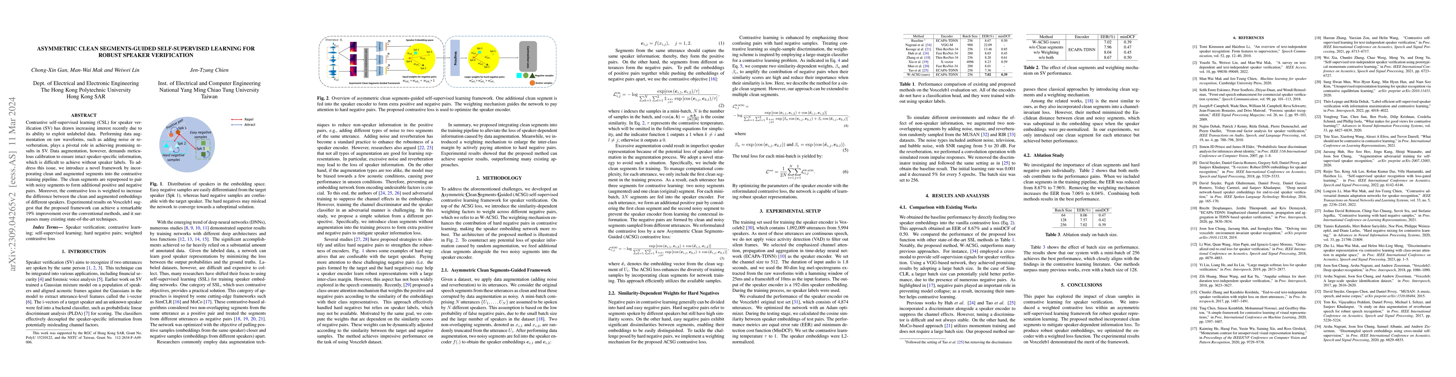 Thumbnail for Asymmetric Clean Segments-Guided Self-Supervised Learning for Robust
  Speaker Verification
