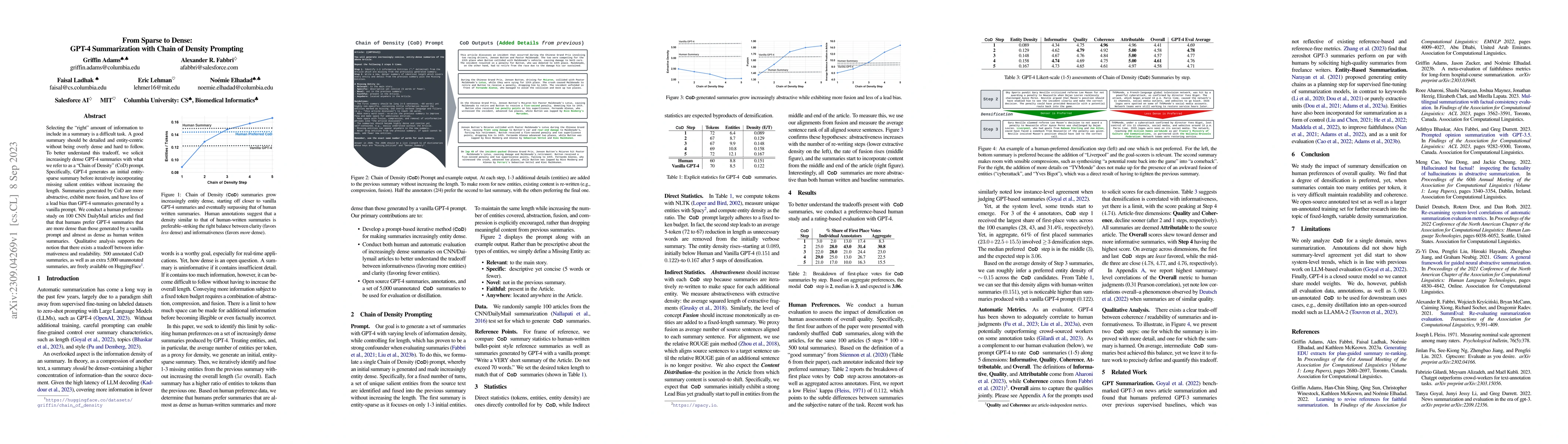 Thumbnail for From Sparse to Dense: GPT-4 Summarization with Chain of Density
  Prompting