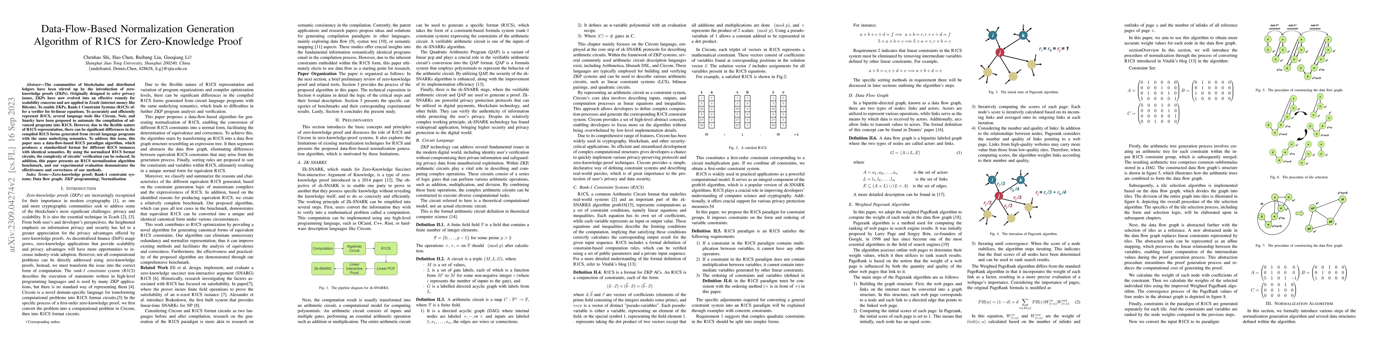 Thumbnail for Data-Flow-Based Normalization Generation Algorithm of R1CS for
  Zero-Knowledge Proof