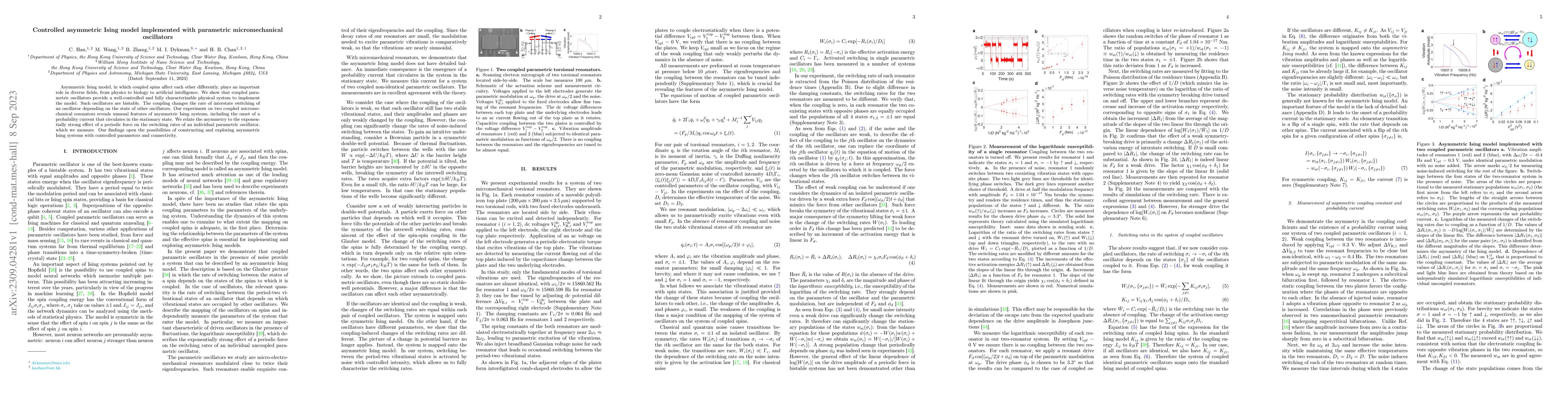 Thumbnail for Controlled asymmetric Ising model implemented with parametric
  micromechanical oscillators