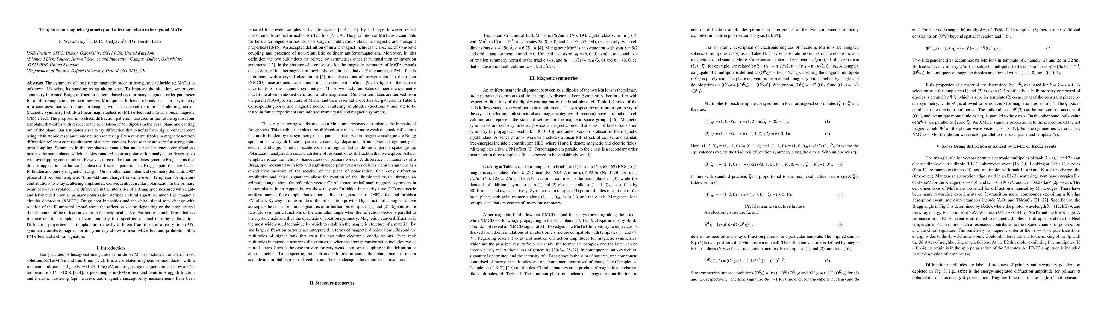 Thumbnail for Templates for magnetic symmetry and altermagnetism in hexagonal MnTe