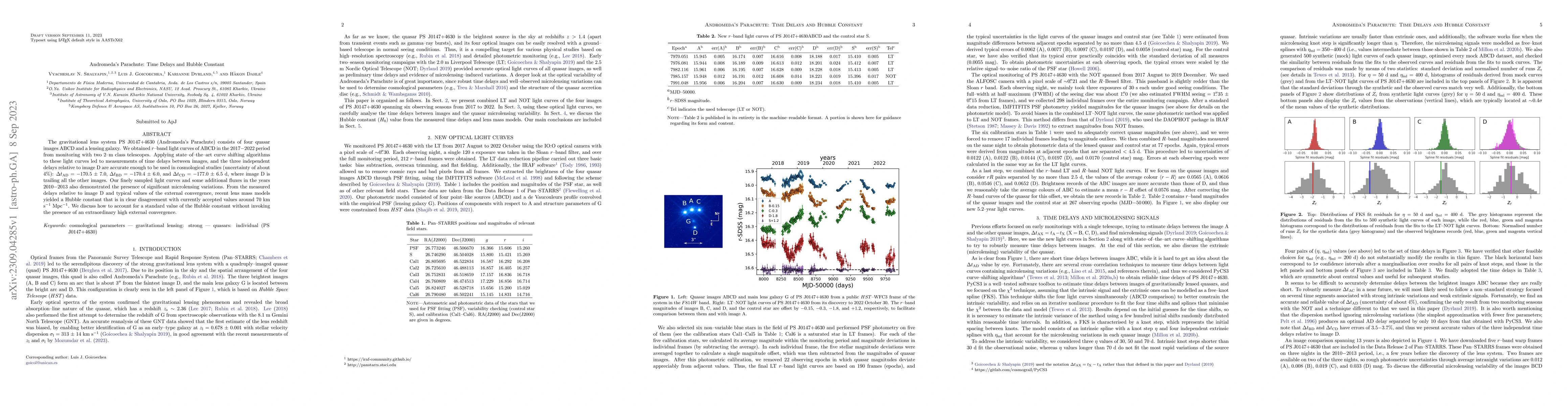 Thumbnail for Andromeda's Parachute: Time Delays and Hubble Constant