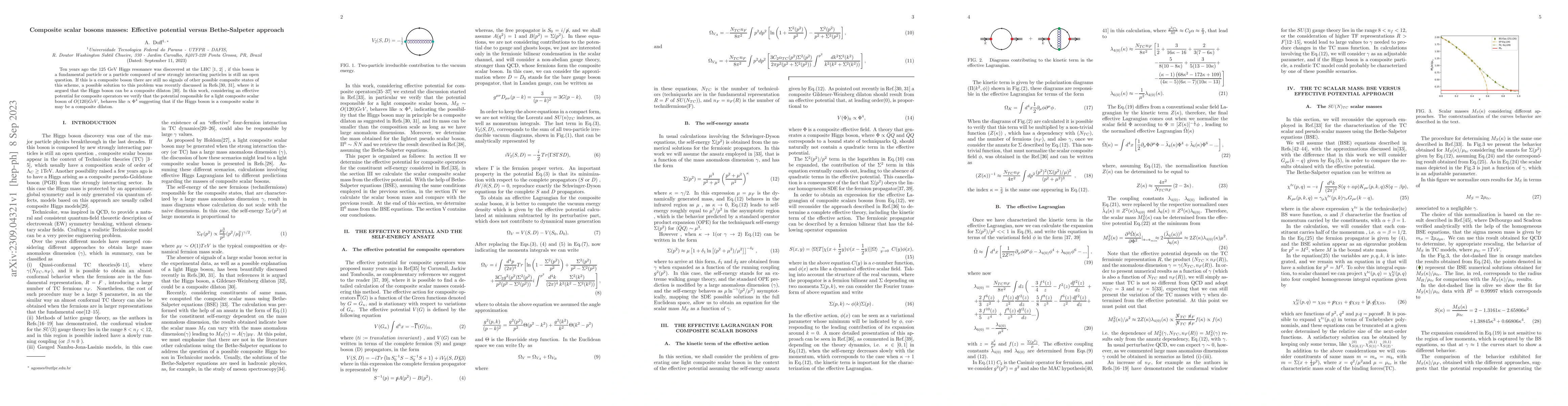 Thumbnail for Composite scalar bosons masses: Effective potential versus
  Bethe-Salpeter approach