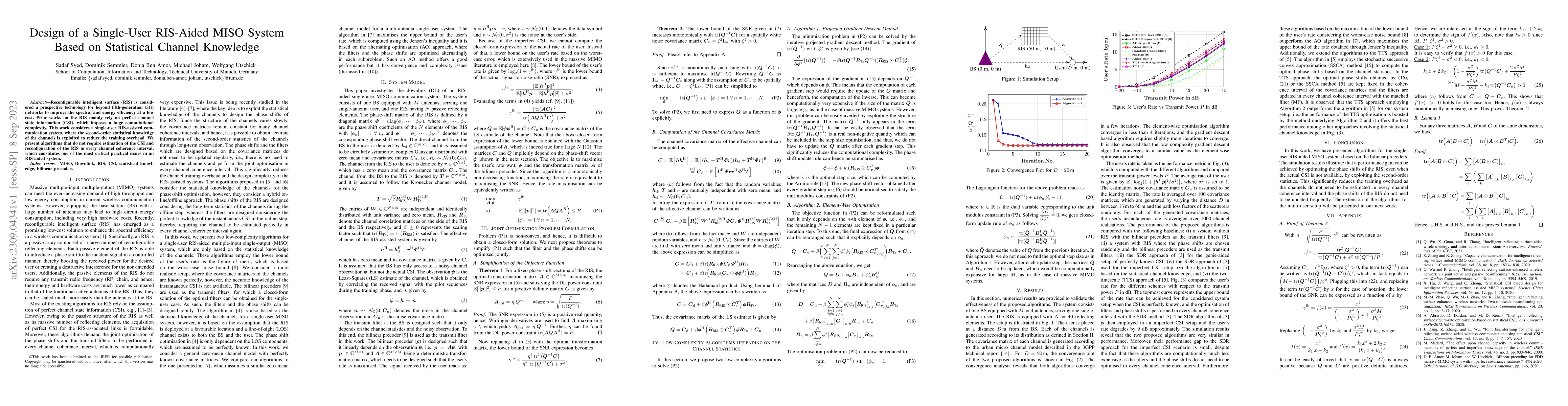 Thumbnail for Design of a Single-User RIS-Aided MISO System Based on Statistical
  Channel Knowledge