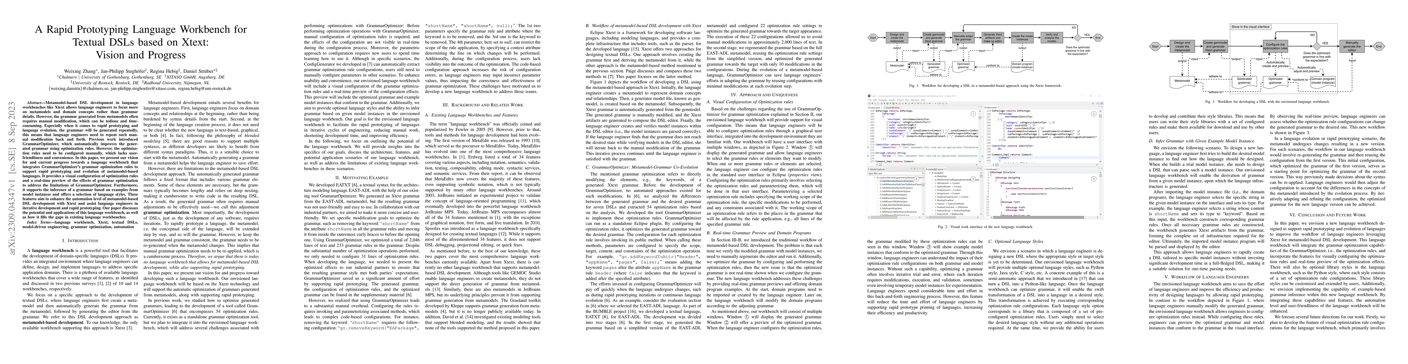 Thumbnail for A Rapid Prototyping Language Workbench for Textual DSLs based on Xtext:
  Vision and Progress