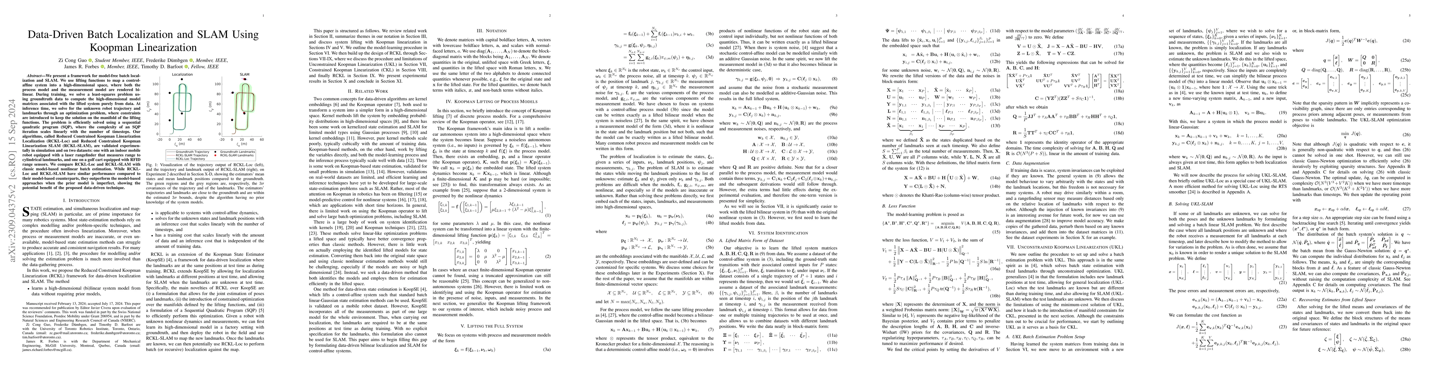 Thumbnail for Data-Driven Batch Localization and SLAM Using Koopman Linearization