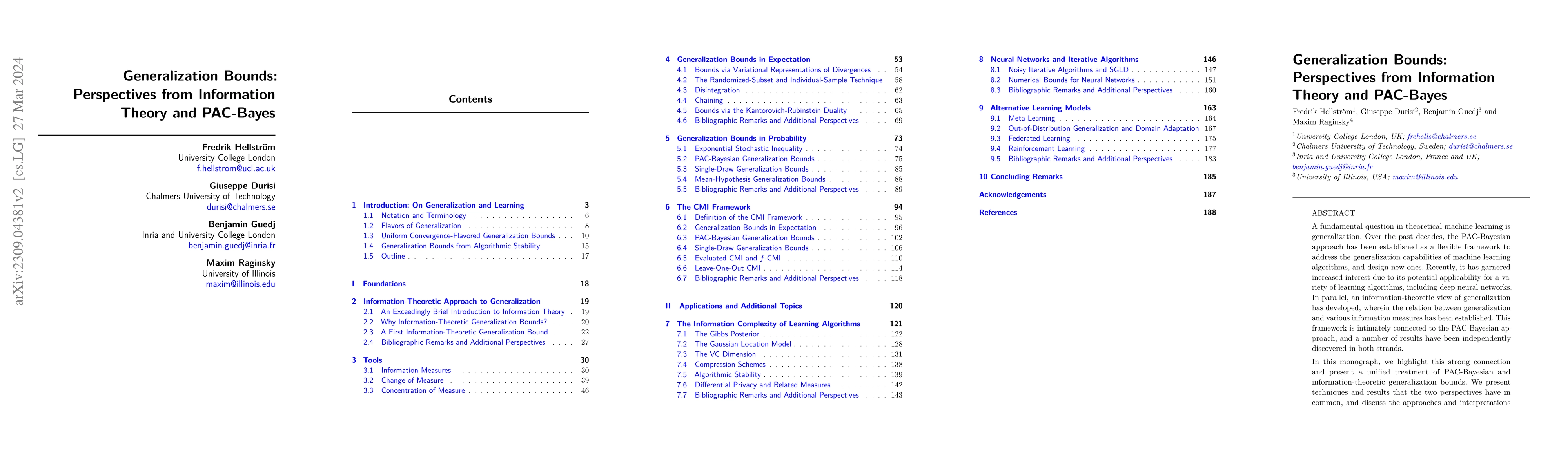 Thumbnail for Generalization Bounds: Perspectives from Information Theory and
  PAC-Bayes