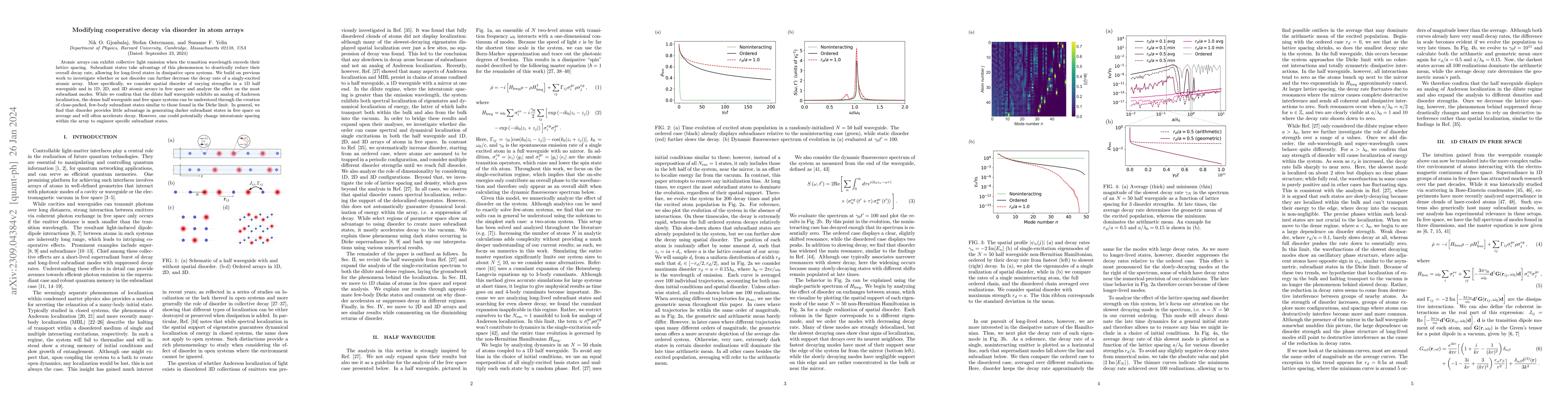 Thumbnail for Modifying cooperative decay via disorder in atom arrays