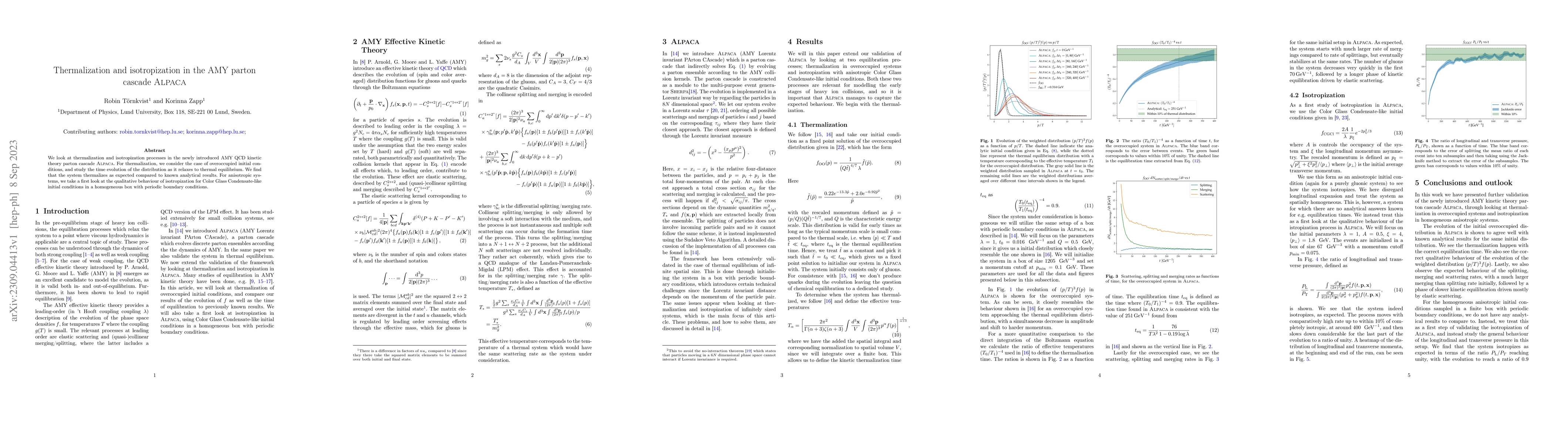 Thumbnail for Thermalization and isotropization in the AMY parton cascade ALPACA