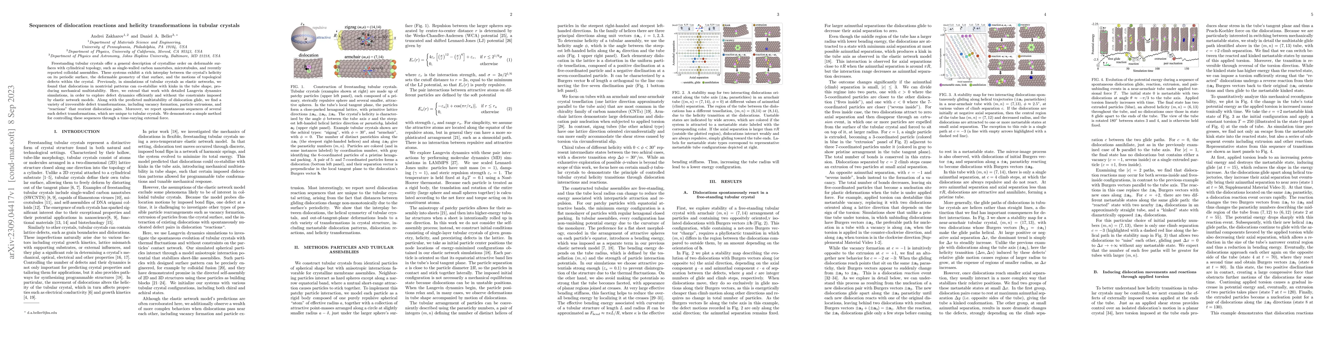 Thumbnail for Sequences of dislocation reactions and helicity transformations in
  tubular crystals