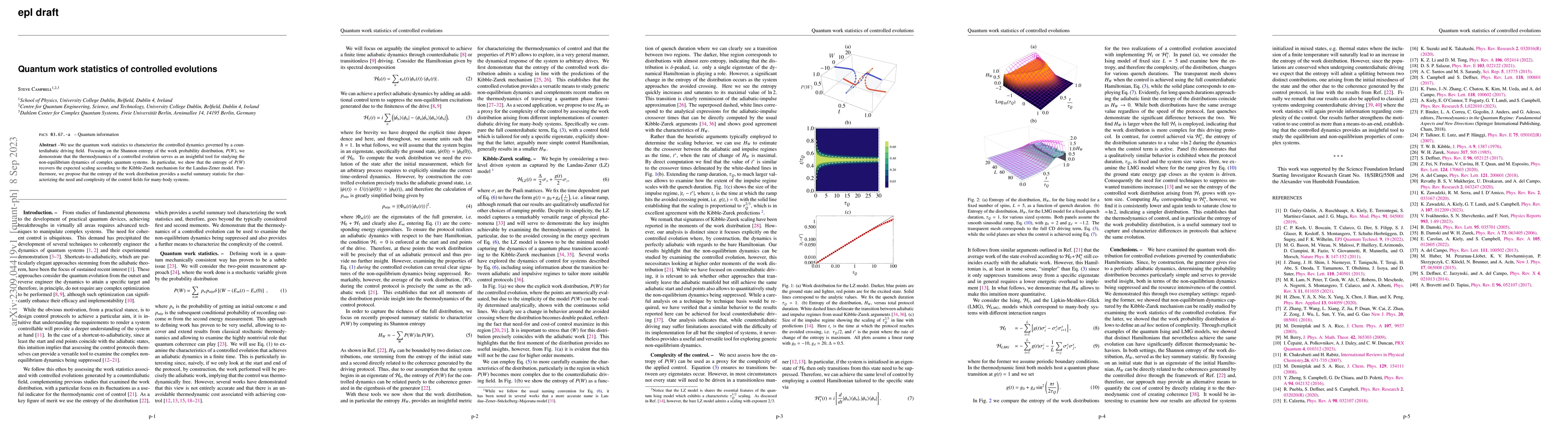Thumbnail for Quantum work statistics of controlled evolutions
