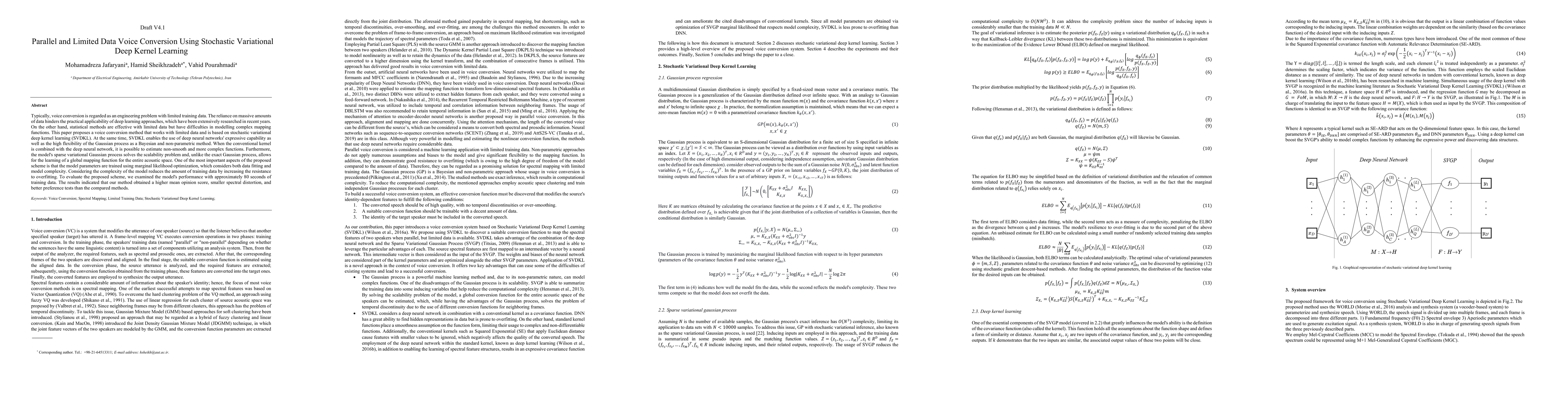 Thumbnail for Parallel and Limited Data Voice Conversion Using Stochastic Variational
  Deep Kernel Learning