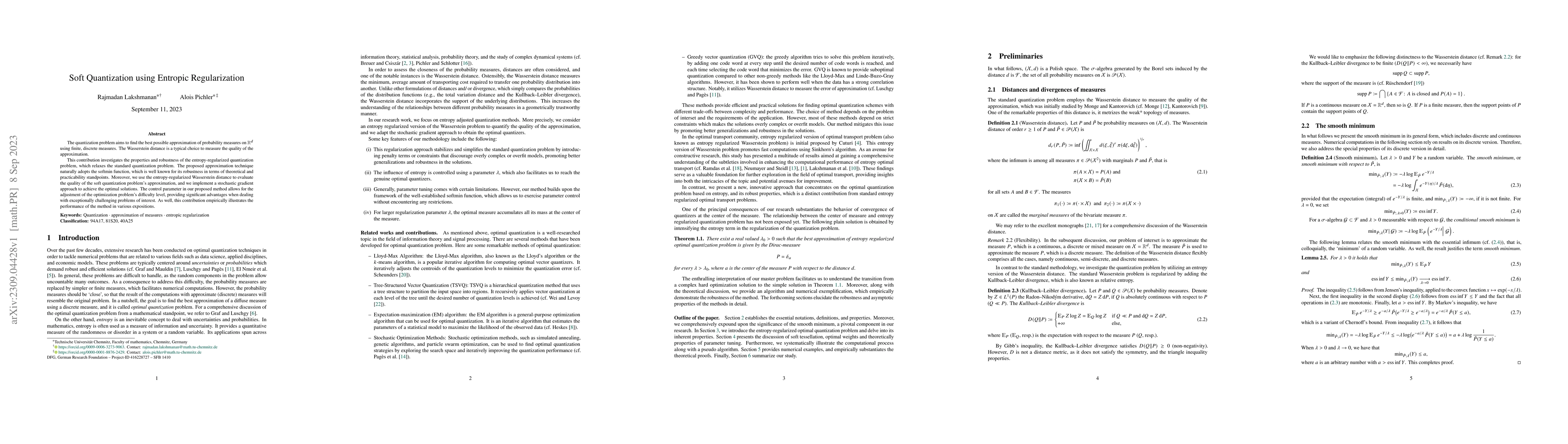 Thumbnail for Soft Quantization using Entropic Regularization
