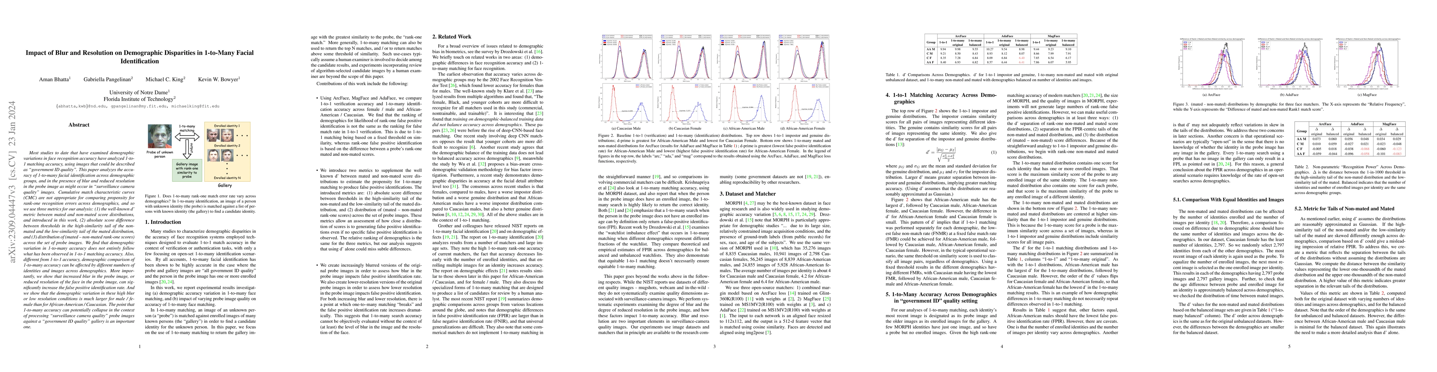 Thumbnail for Impact of Blur and Resolution on Demographic Disparities in 1-to-Many
  Facial Identification