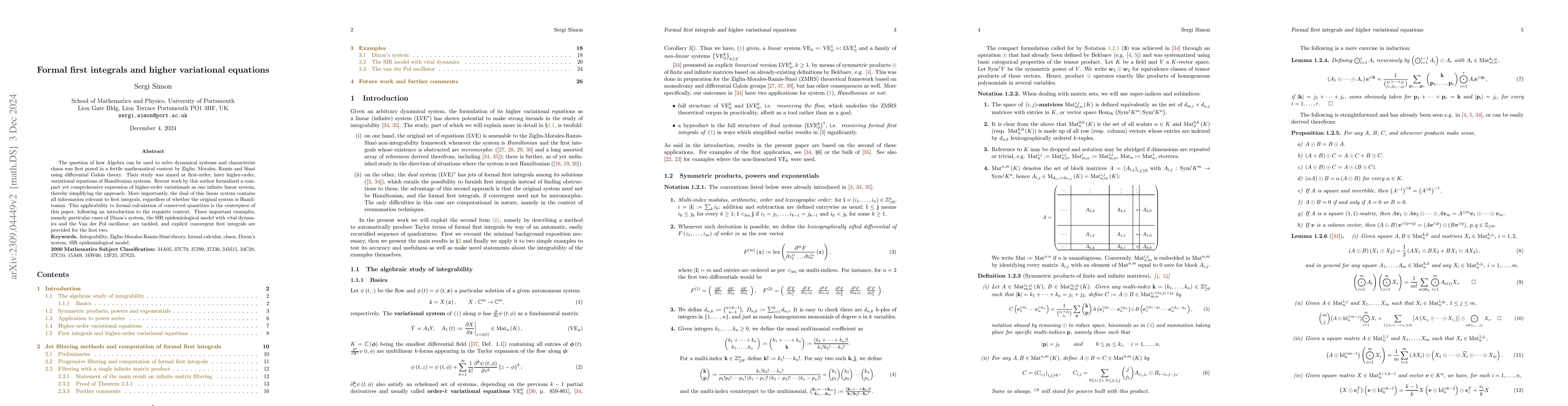 Thumbnail for Formal first integrals and higher variational equations