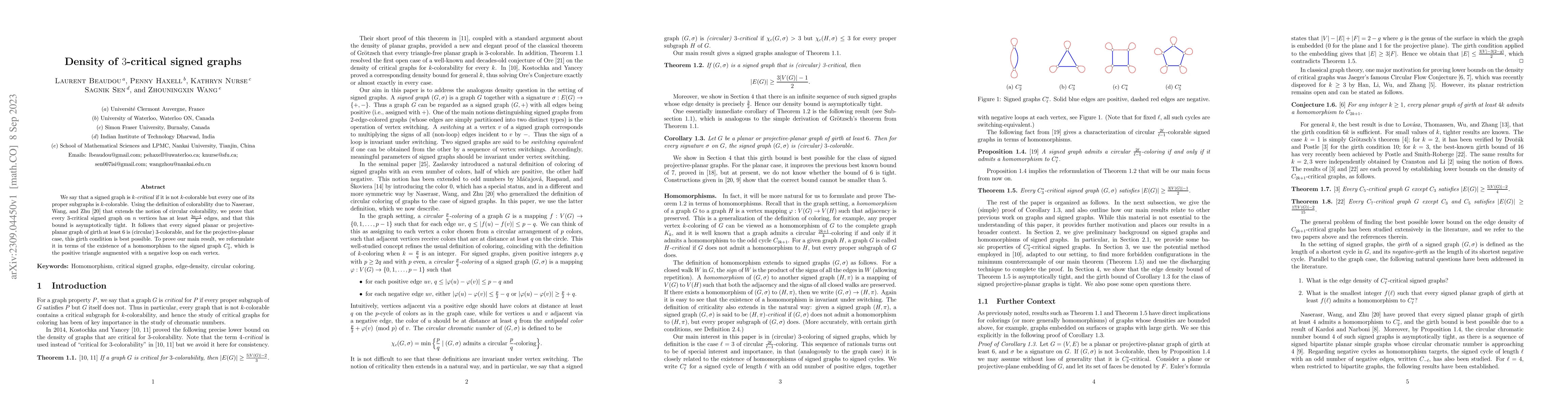 Thumbnail for Density of $3$-critical signed graphs