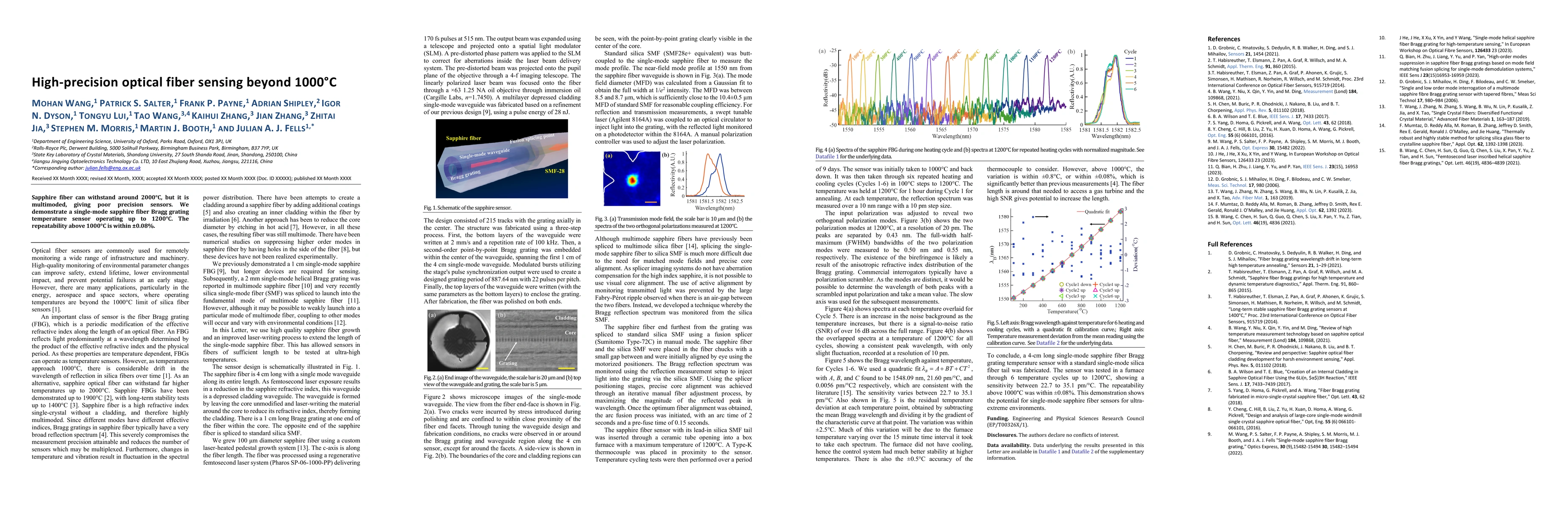 Thumbnail for High-precision optical fiber sensing beyond 1000{\deg}C