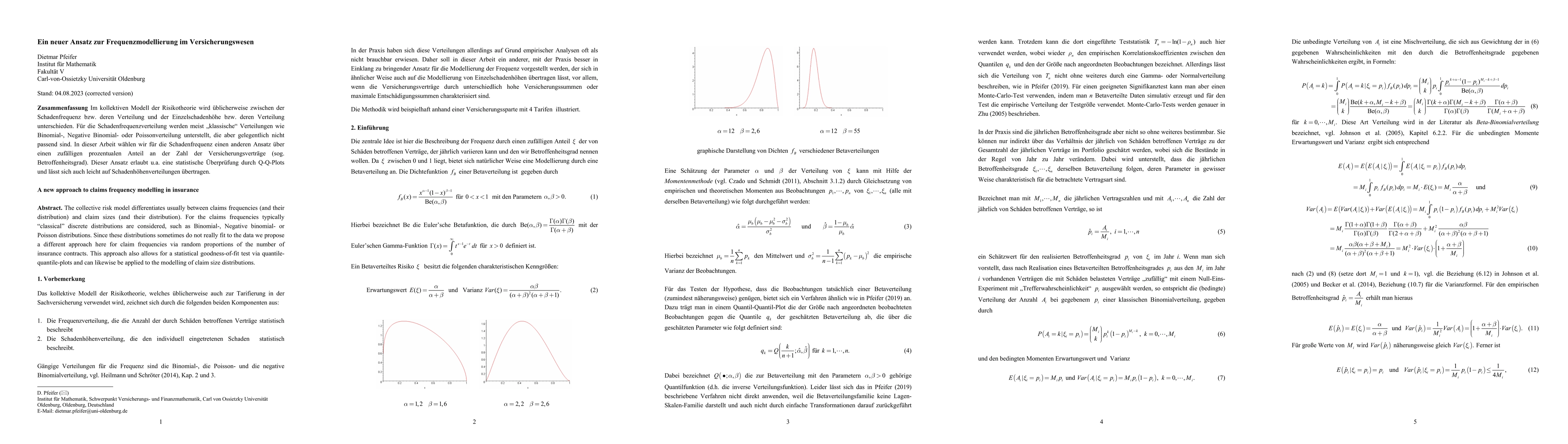 Thumbnail for Ein neuer Ansatz zur Frequenzmodellierung im Versicherungswesen (A new
  Approach to frequency modeling in risk theory)