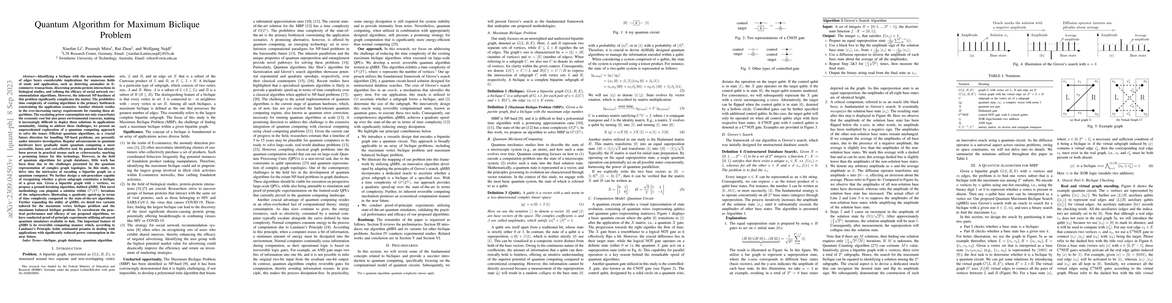 Thumbnail for Quantum Algorithm for Maximum Biclique Problem