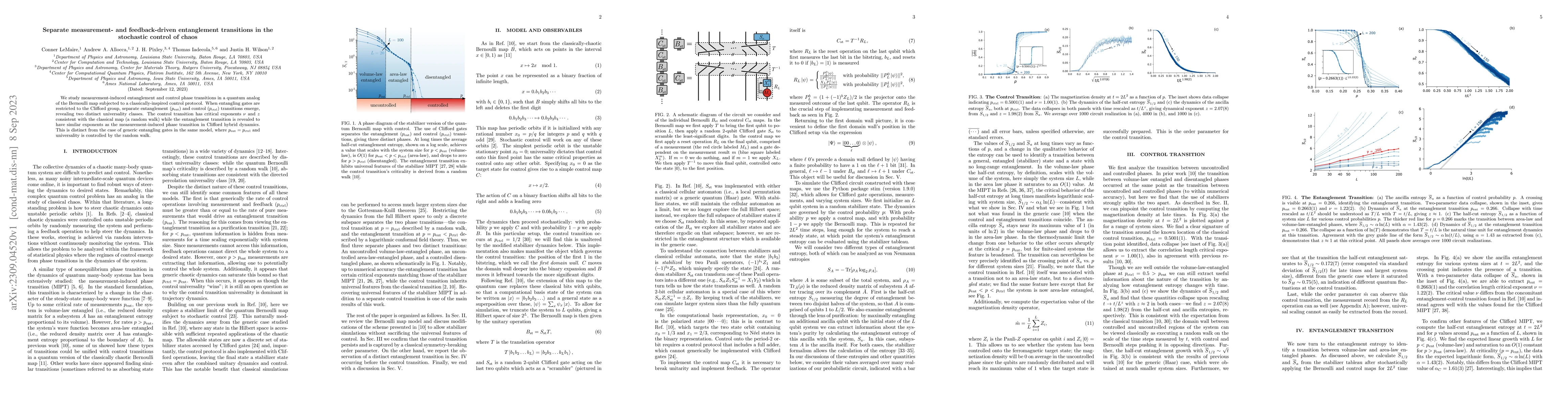 Thumbnail for Separate measurement- and feedback-driven entanglement transitions in
  the stochastic control of chaos