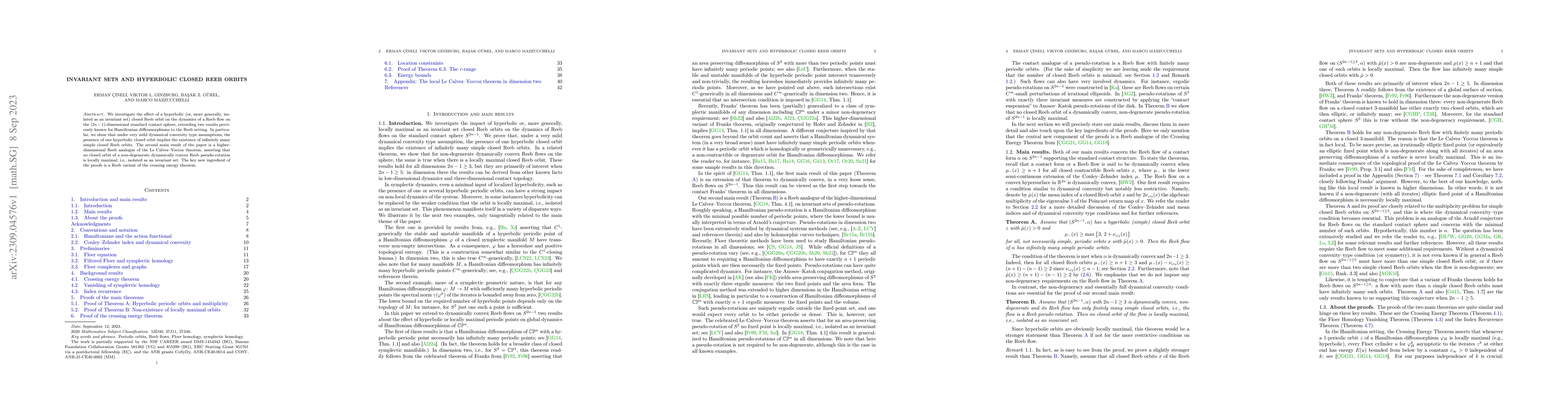 Thumbnail for Invariant Sets and Hyperbolic Closed Reeb Orbits