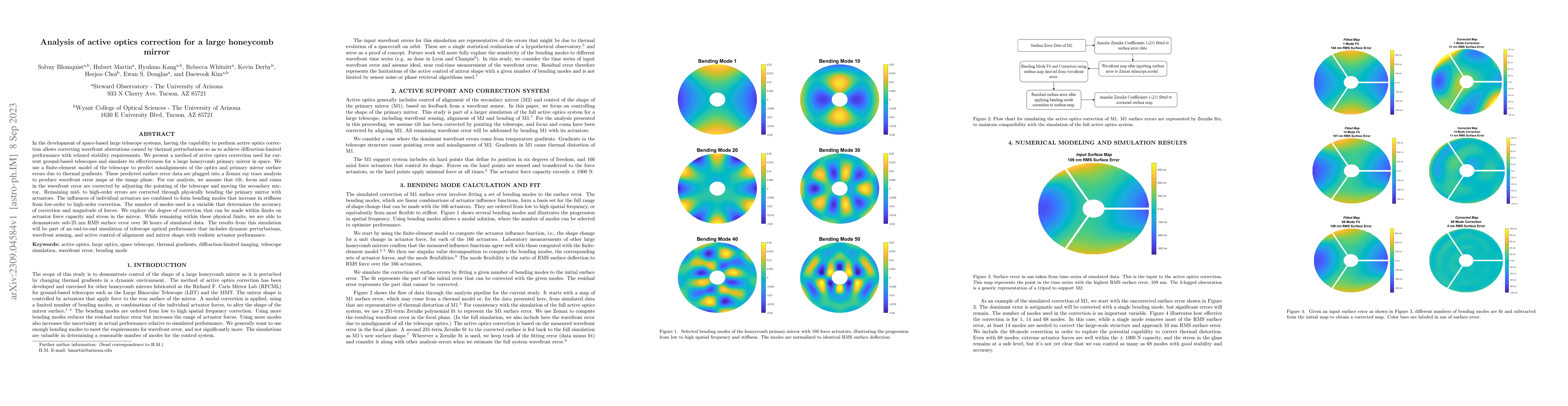 Thumbnail for Analysis of active optics correction for a large honeycomb mirror