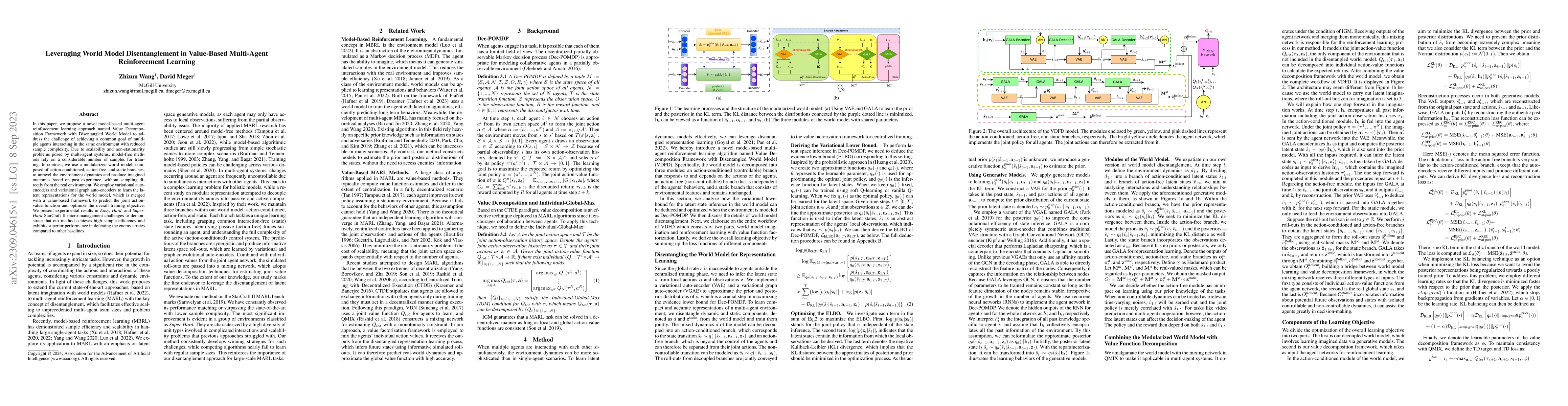 Thumbnail for Leveraging World Model Disentanglement in Value-Based Multi-Agent
  Reinforcement Learning