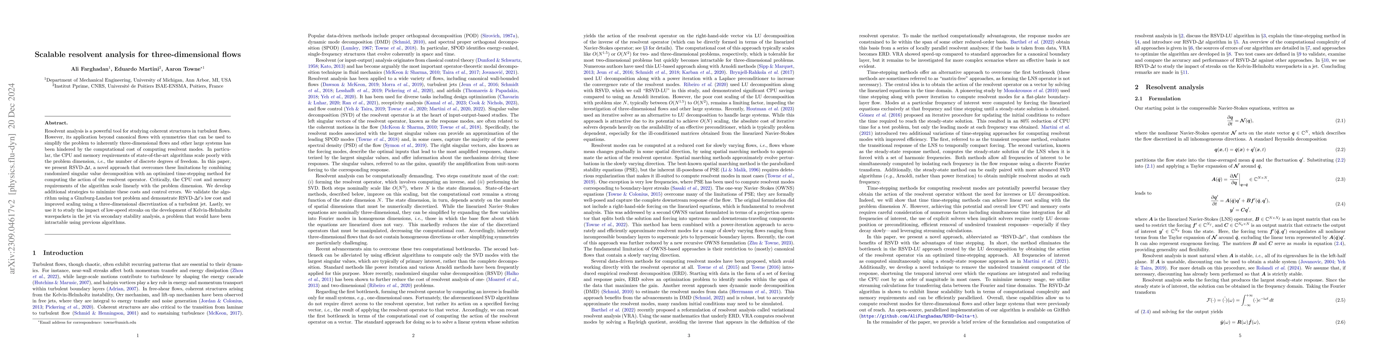 Thumbnail for Scalable resolvent analysis for three-dimensional flows