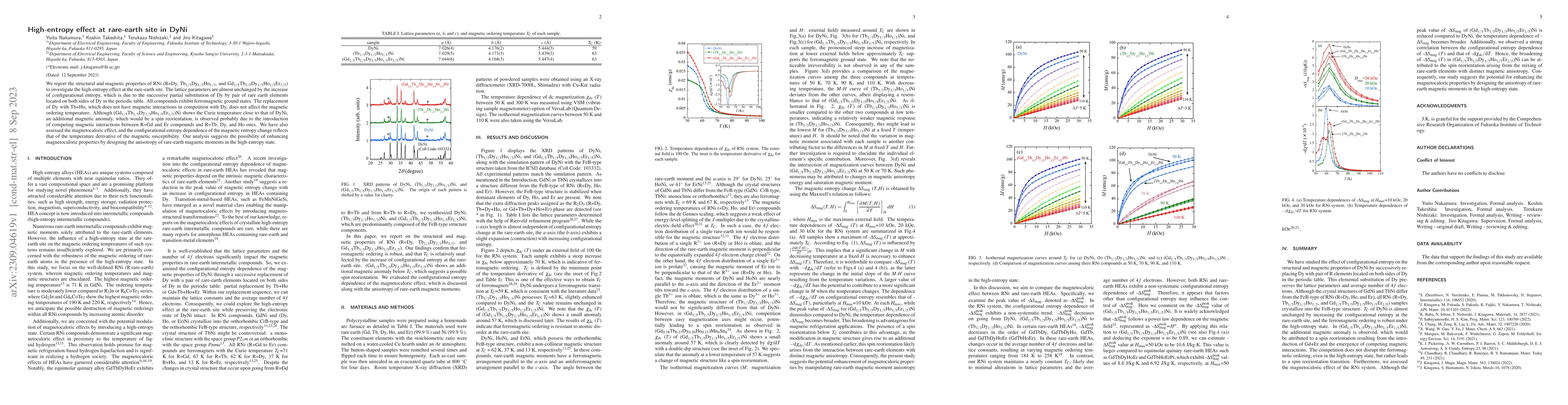 Thumbnail for High-entropy effect at rare-earth site in DyNi