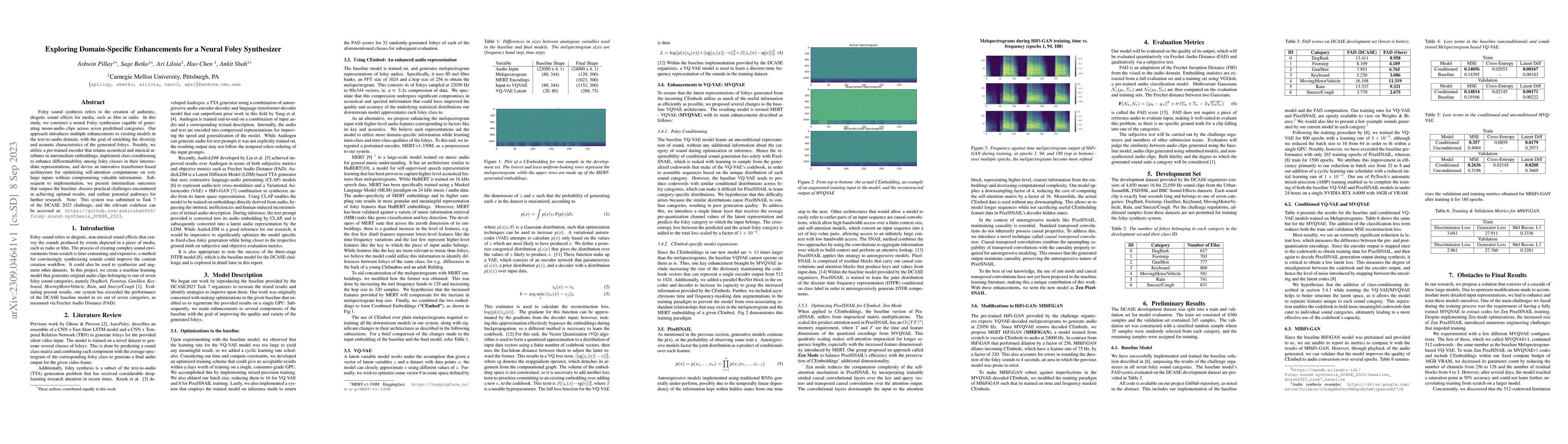 Thumbnail for Exploring Domain-Specific Enhancements for a Neural Foley Synthesizer