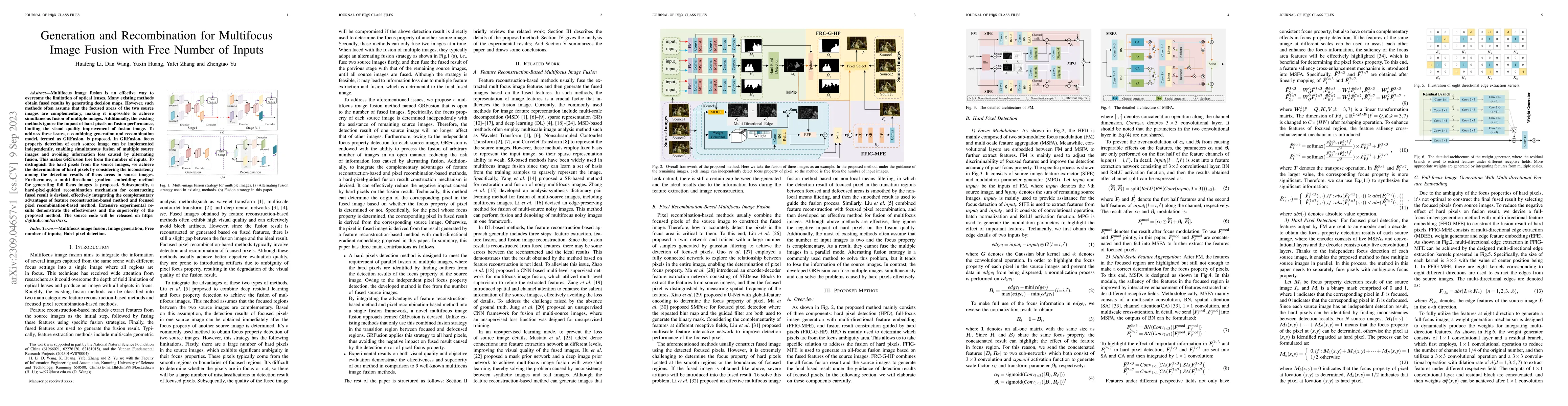 Thumbnail for Generation and Recombination for Multifocus Image Fusion with Free
  Number of Inputs