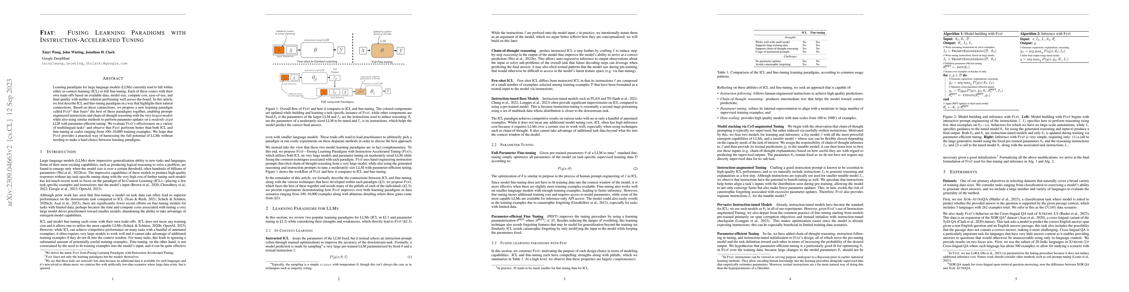 Thumbnail for FIAT: Fusing learning paradigms with Instruction-Accelerated Tuning