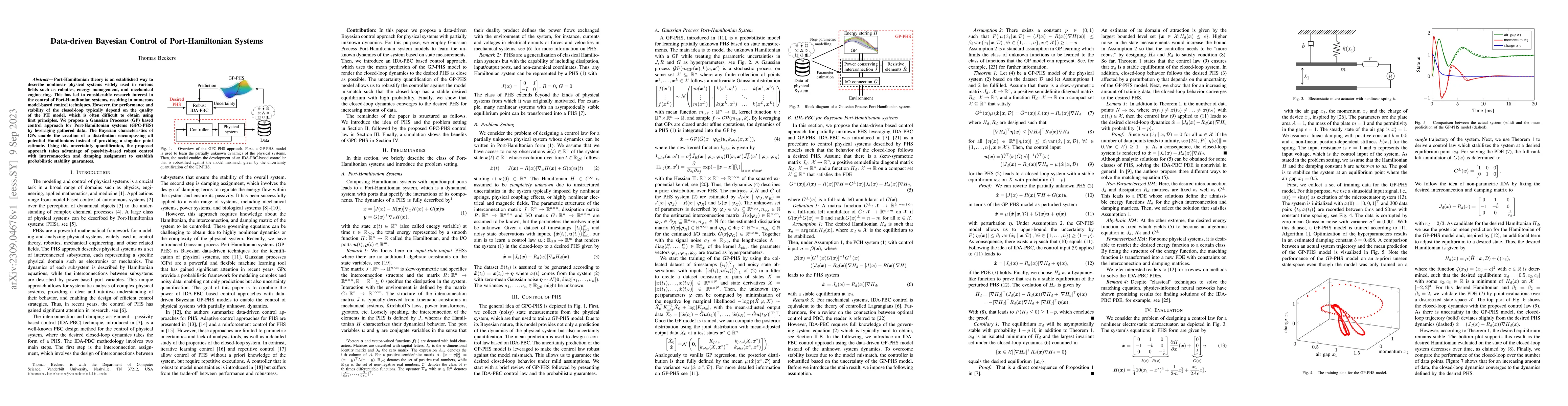 Thumbnail for Data-driven Bayesian Control of Port-Hamiltonian Systems