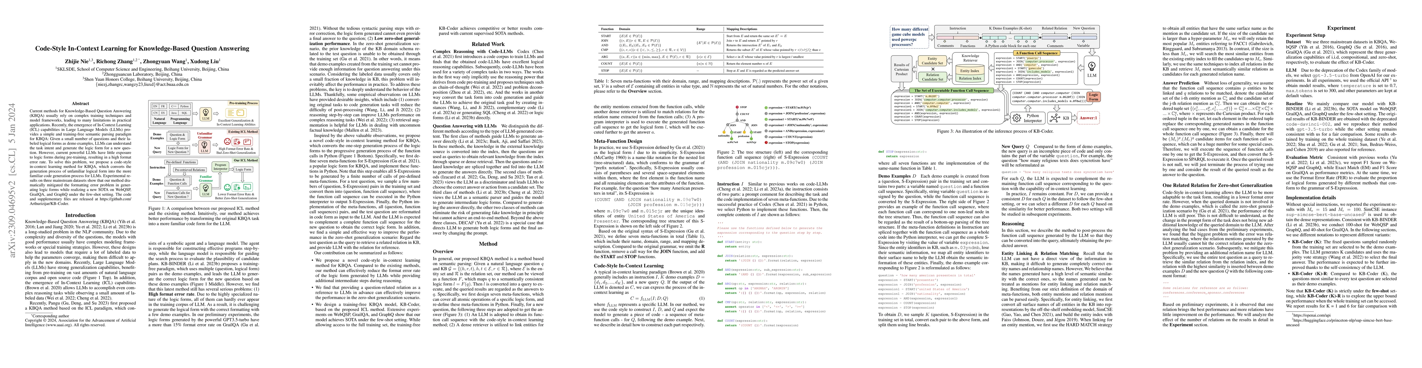 Thumbnail for Code-Style In-Context Learning for Knowledge-Based Question Answering