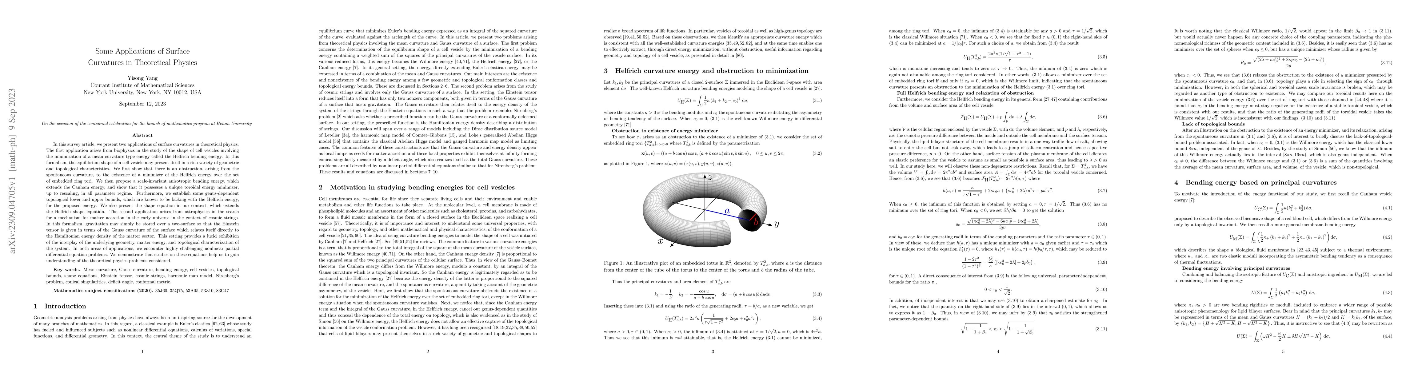 Thumbnail for Some Applications of Surface Curvatures in Theoretical Physics