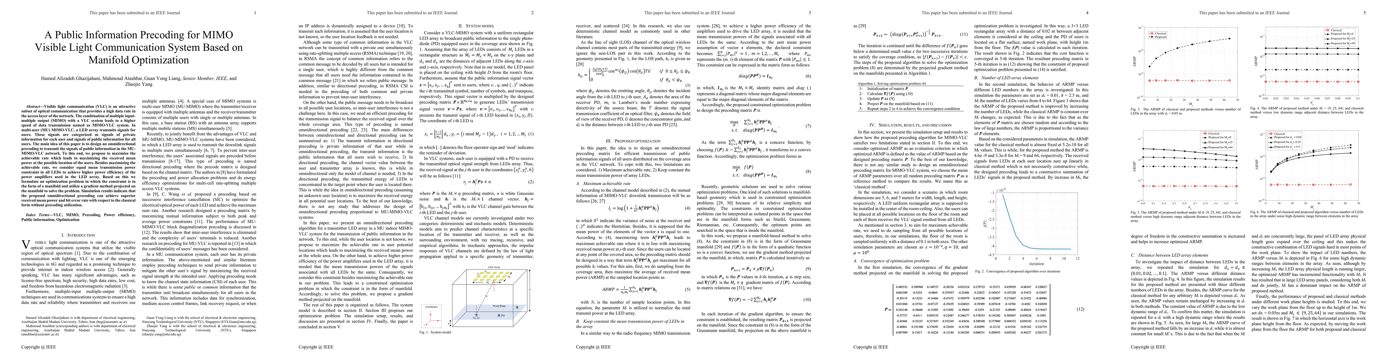 Thumbnail for A Public Information Precoding for MIMO Visible Light Communication
  System Based on Manifold Optimization