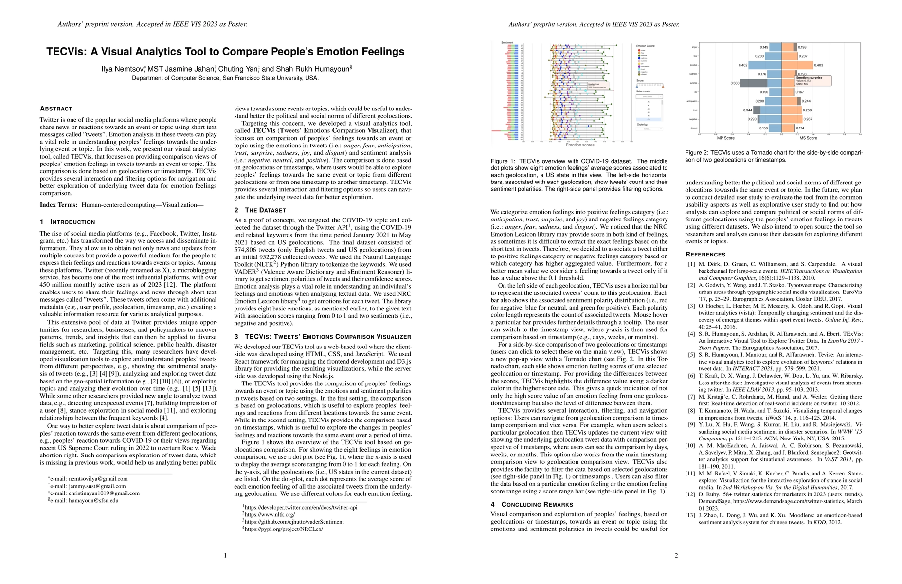 Thumbnail for TECVis: A Visual Analytics Tool to Compare People's Emotion Feelings