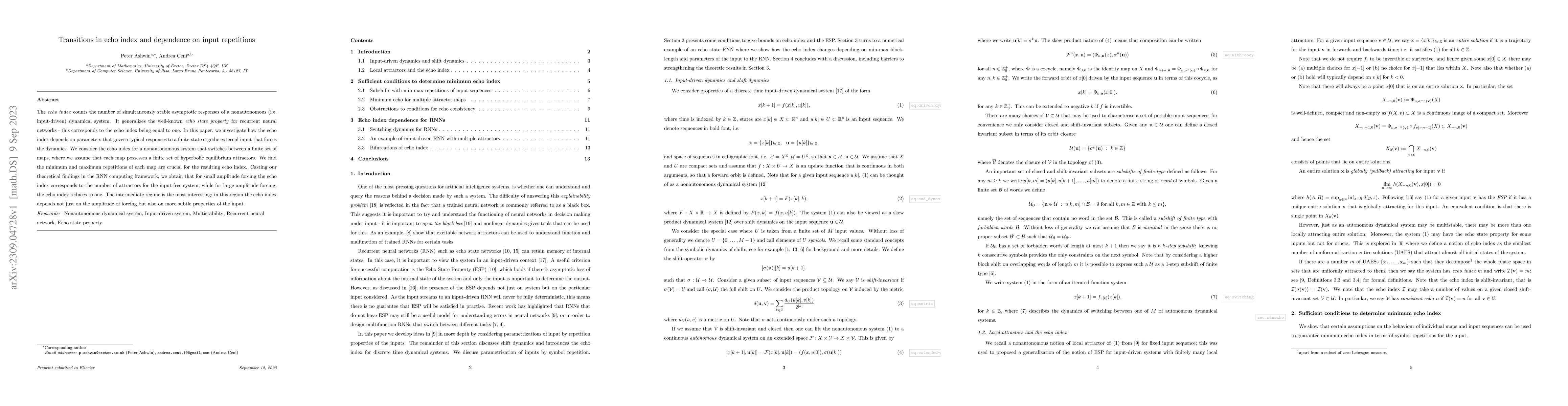 Thumbnail for Transitions in echo index and dependence on input repetitions
