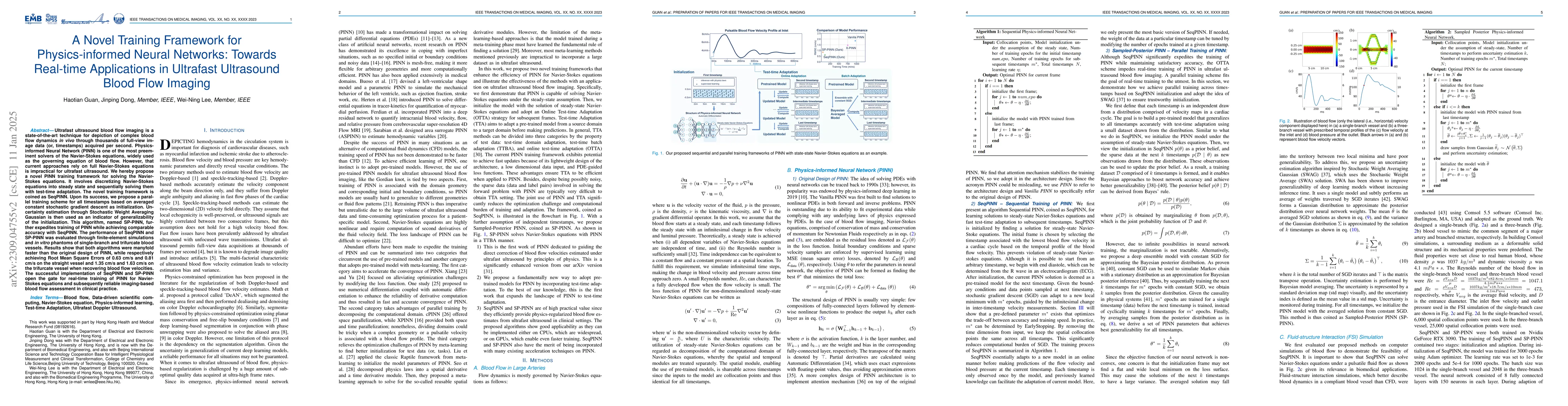Thumbnail for Towards Real-time Training of Physics-informed Neural Networks:
  Applications in Ultrafast Ultrasound Blood Flow Imaging