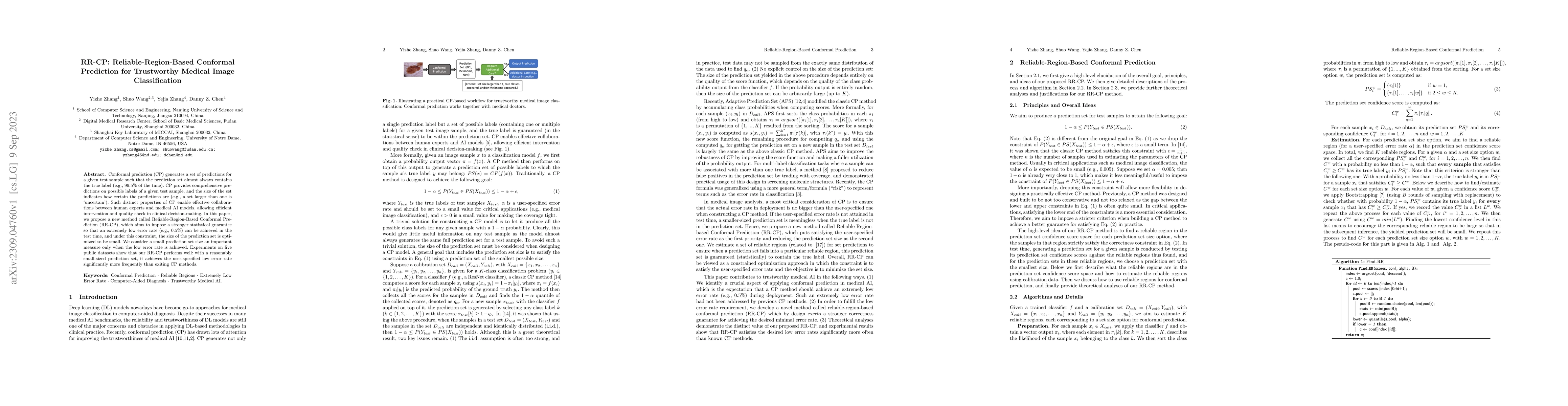 Thumbnail for RR-CP: Reliable-Region-Based Conformal Prediction for Trustworthy
  Medical Image Classification