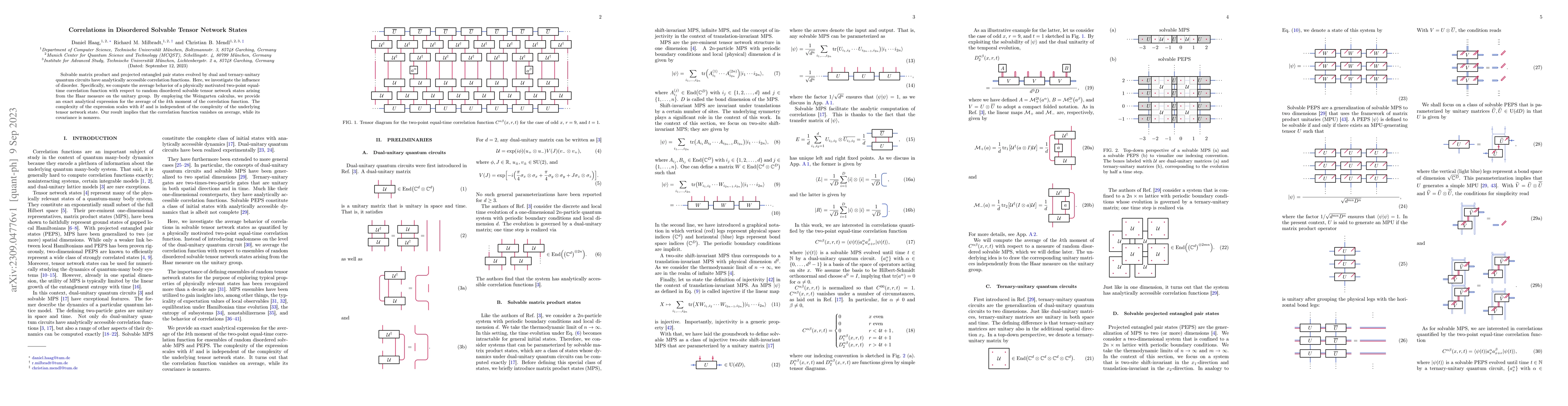 Thumbnail for Correlations in Disordered Solvable Tensor Network States